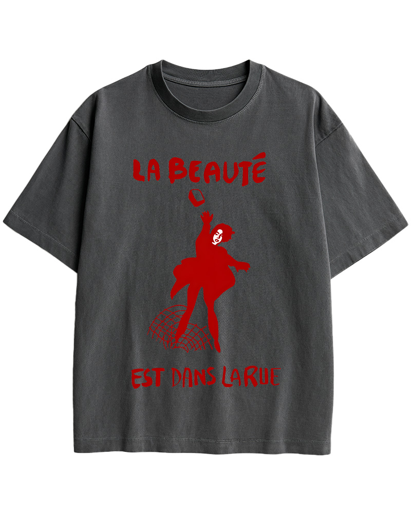 TheRetroTee La Beauté Est Dans La Rue 1960s Cotton T-Shirt