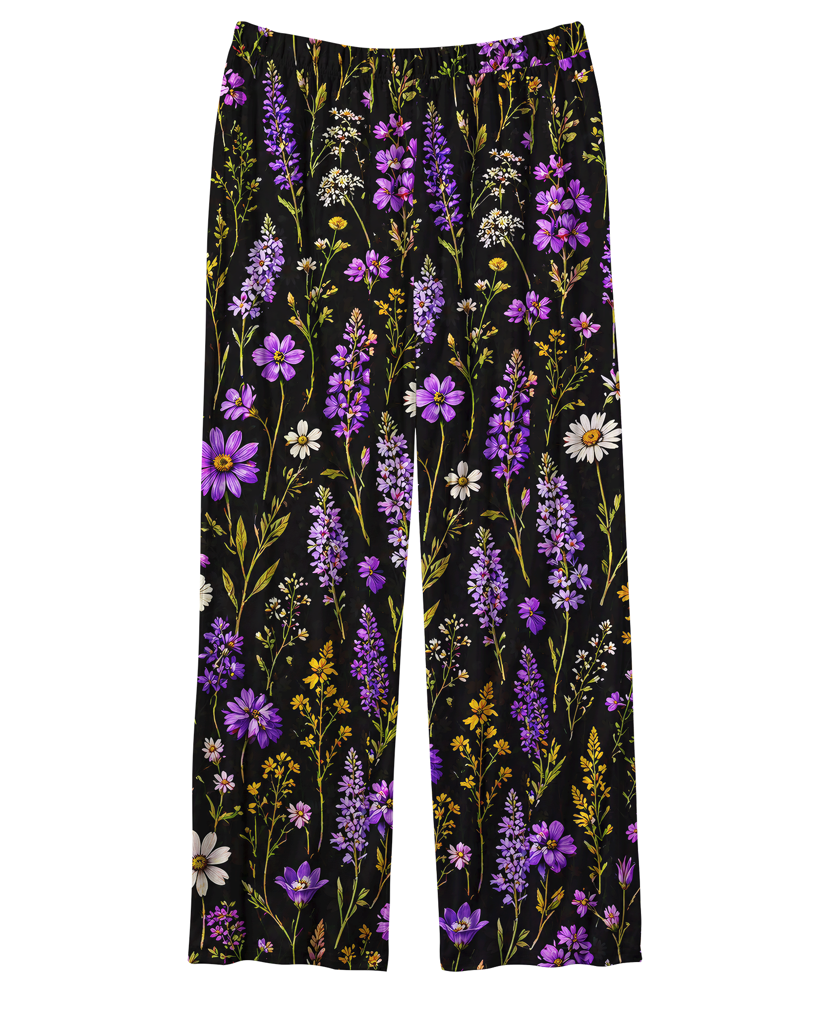 TheRetroTee Dark Purple Wild Meadow Vintage Pajama Set
