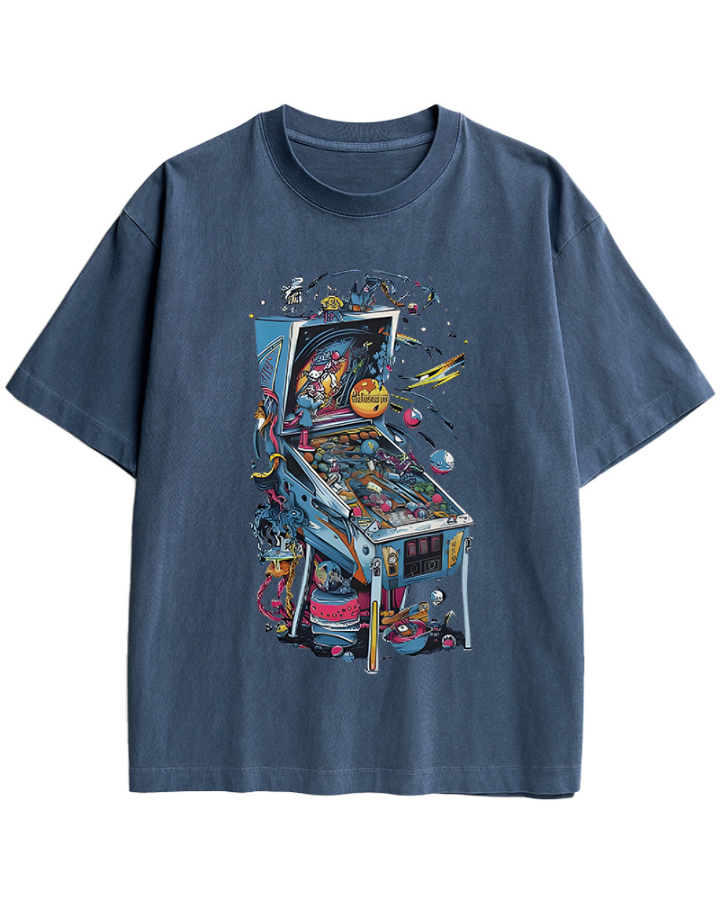 TheRetroTee 80s Pinball Arcade Cotton T-Shirt