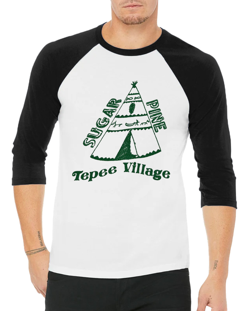 TheRetroTee 70s Sugar Pine Tepee Long Sleeve Raglan T-Shirt