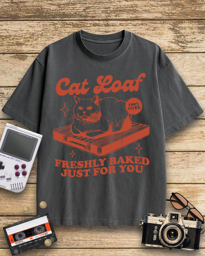 TheRetroTee Cat Loaf 2010s Cotton T-Shirt
