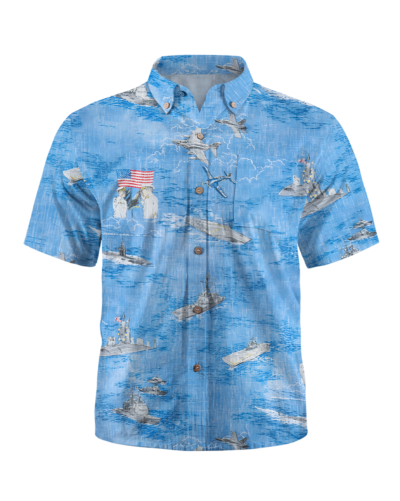NAVY HONOR, COURAGE, COMMITMENT FUNNY Hawaiian Shirt