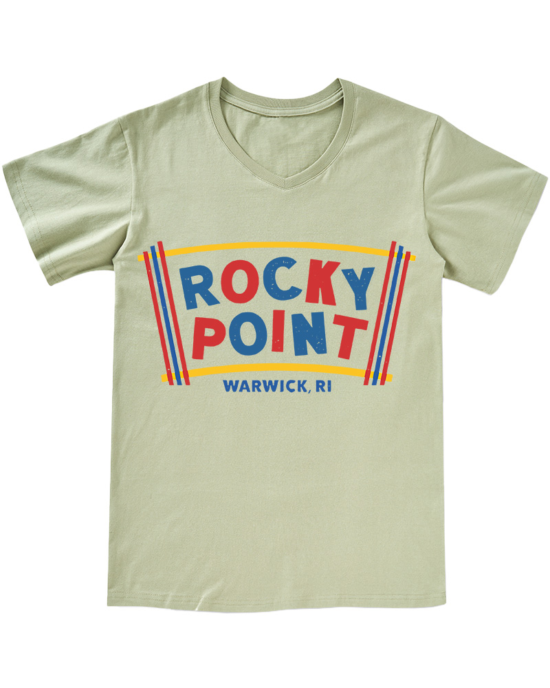 TheRetroTee Rocky Point 1980s V-neck T-Shirt
