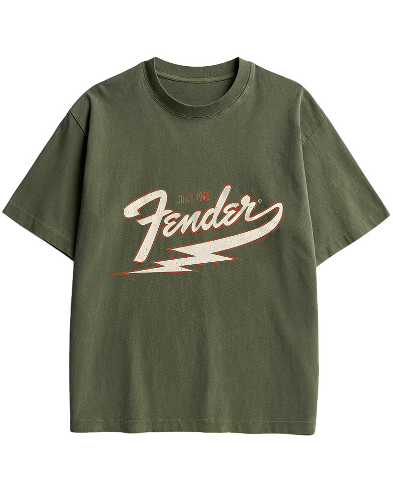 TheRetroTee FENDER Eye-Catching 1940s Cotton T-Shirt