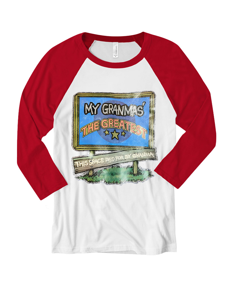 TheRetroTee 70s-80s Funny Greatest Grandma Long Sleeve Raglan T-Shirt