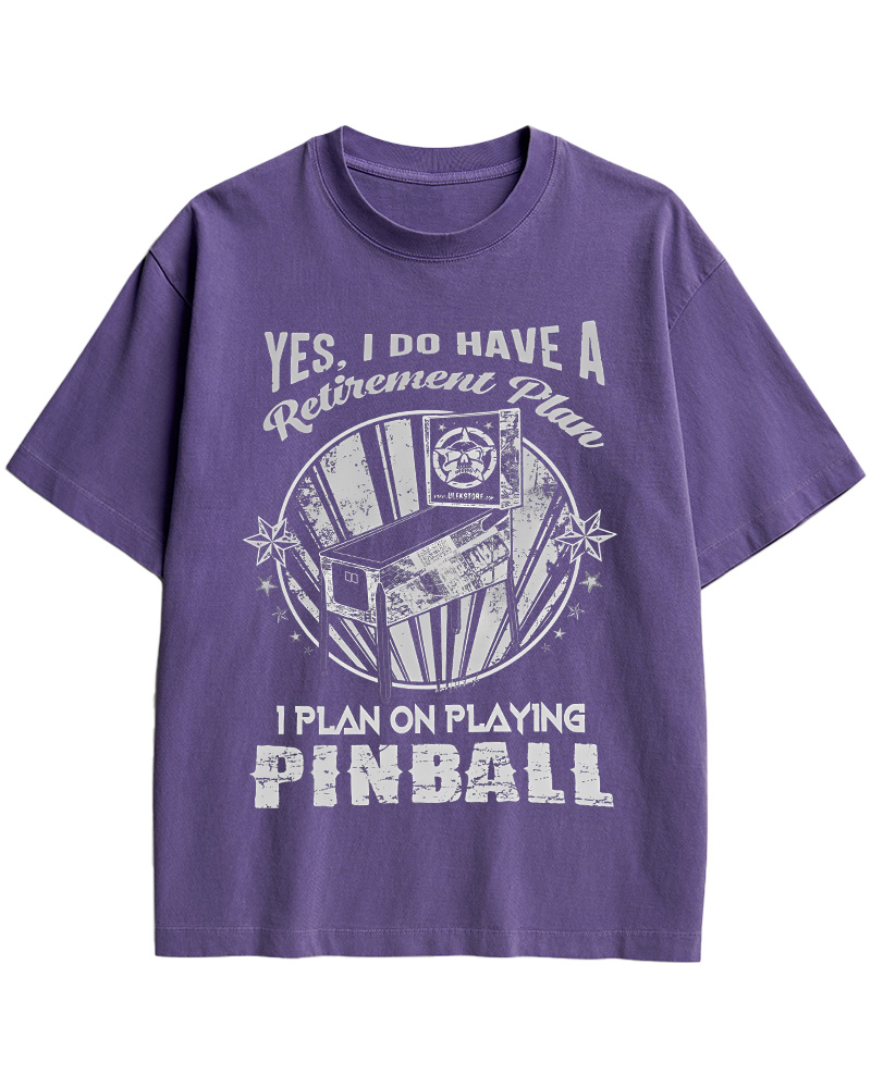 TheRetroTee I Plan on Playing Pinball 1970s Cotton T-Shirt
