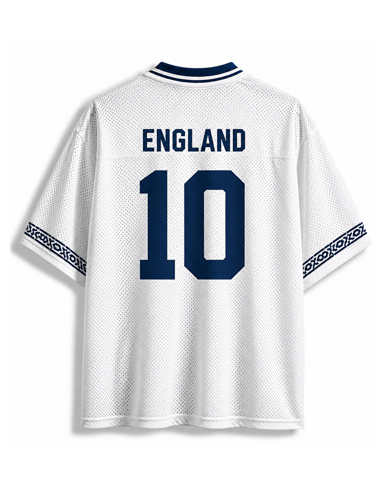 TheRetroTee England #10 Retro Soccer Culture Mesh Jersey