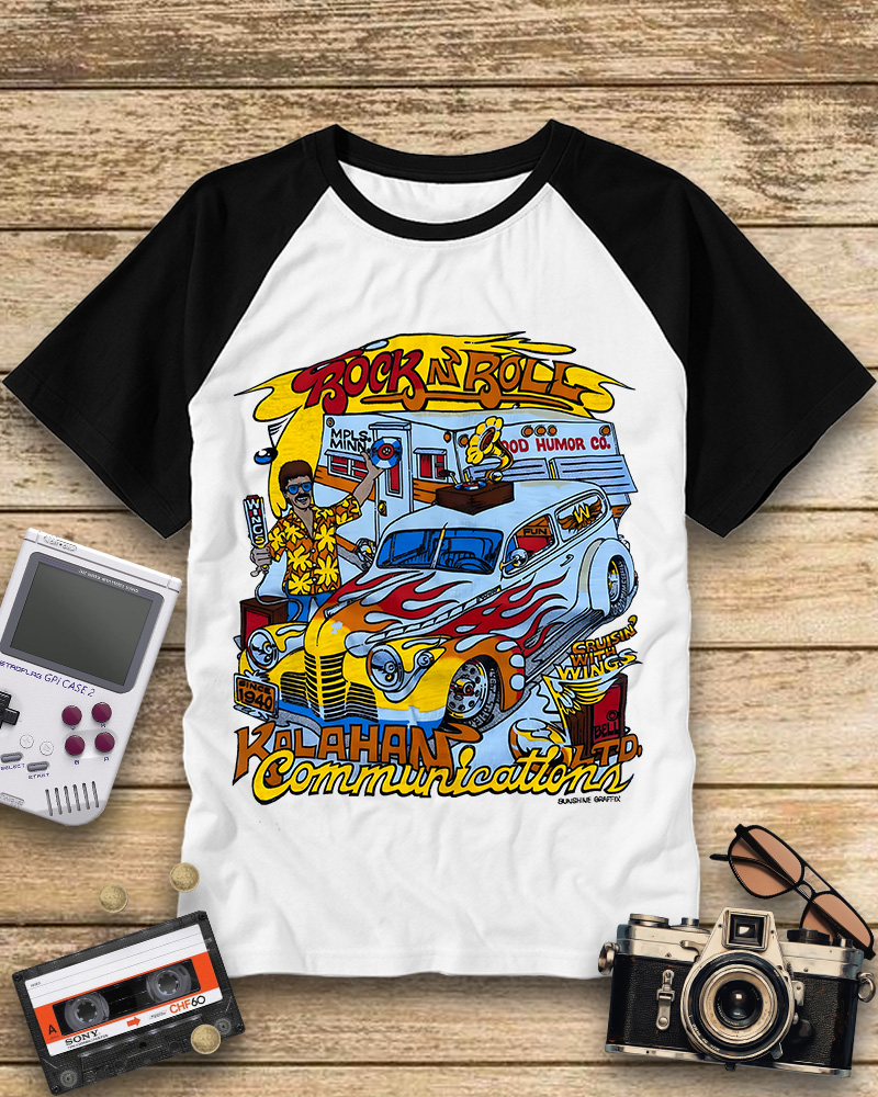 TheRetroTee 1970s Minneapolis Raglan Baseball T-Shirt