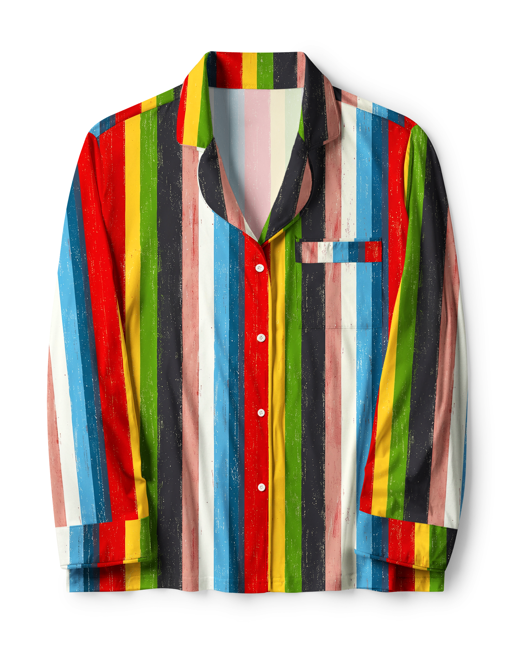 TheRetroTee Rainbow Distressed Stripe Vintage Pajama Set