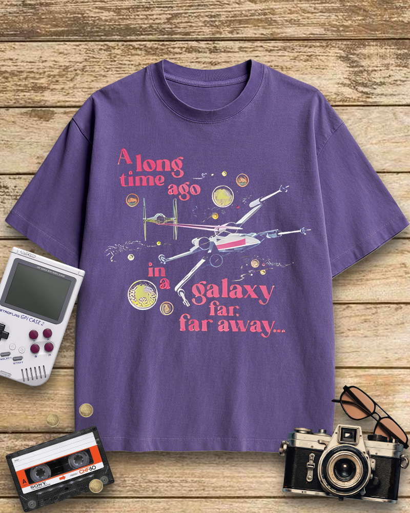 TheRetroTee A Long Time Ago In A Galaxy Far Far Away 1970s T-Shirt