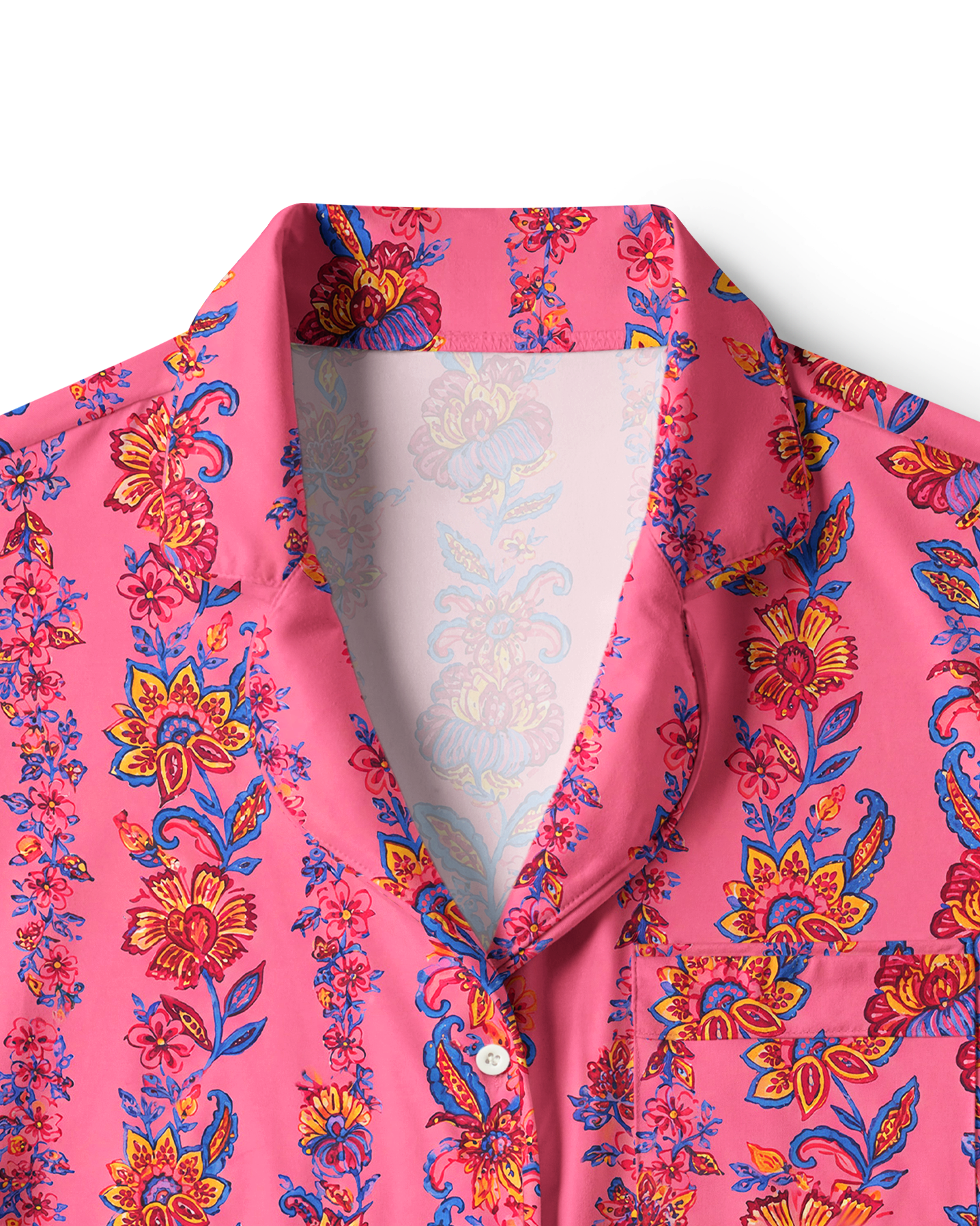TheRetroTee Hot Pink Exotic Floral Vintage Pajama Set