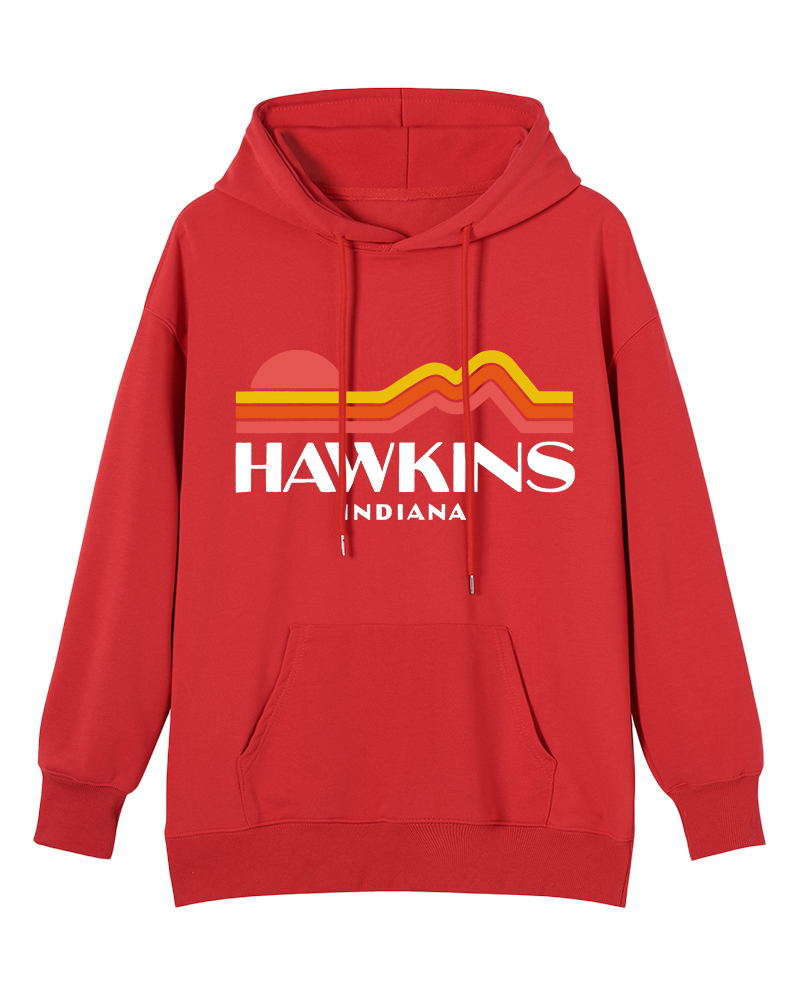 TheRetroTee Retro Hawkins Indiana Unisex Cotton Hoodie