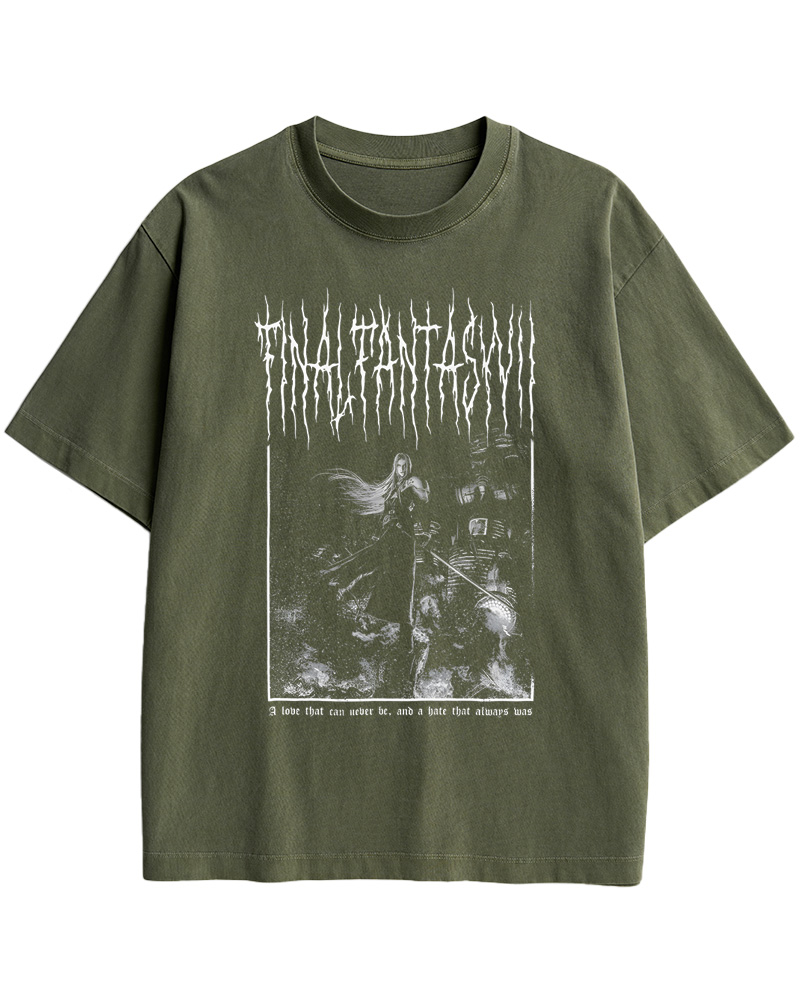 TheRetroTee Final Fantasy VII Black Metal 1990s Cotton T-Shirt