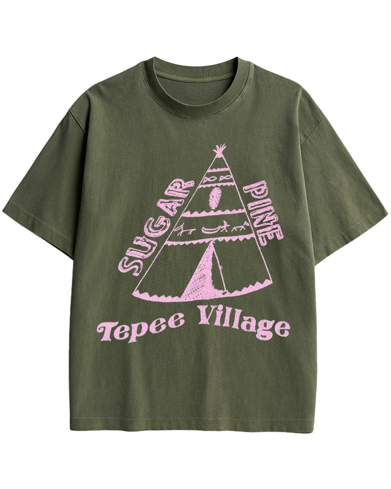 TheRetroTee 70s Sugar Pine Tepee Cotton T-Shirt