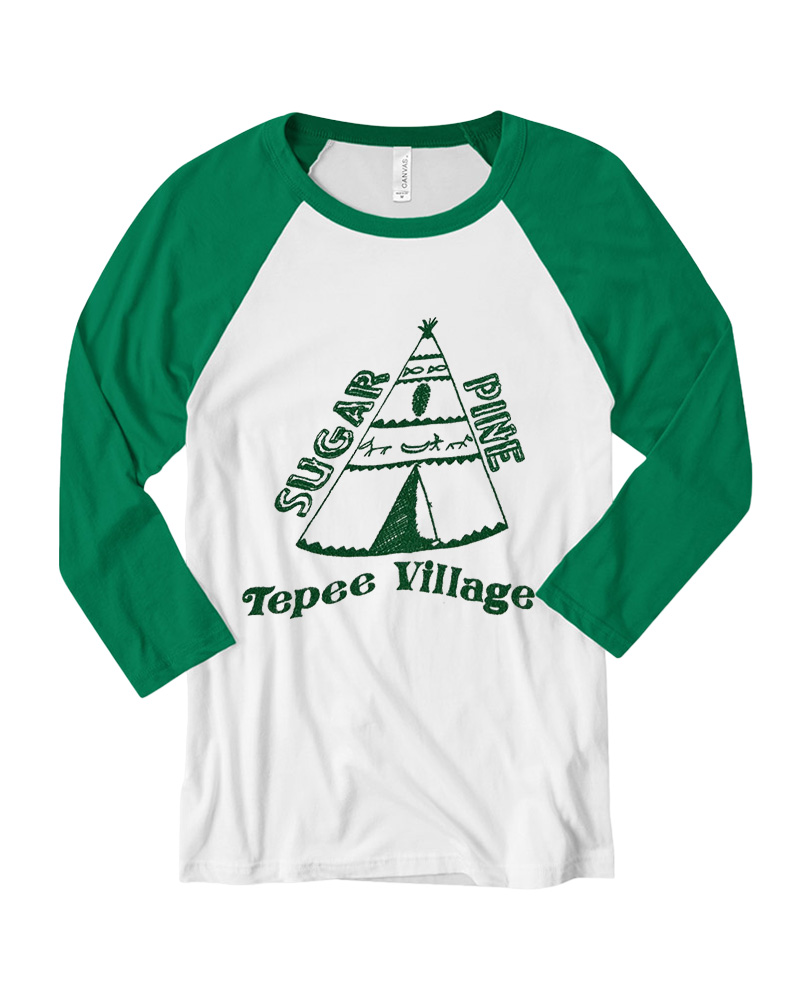 TheRetroTee 70s Sugar Pine Tepee Long Sleeve Raglan T-Shirt