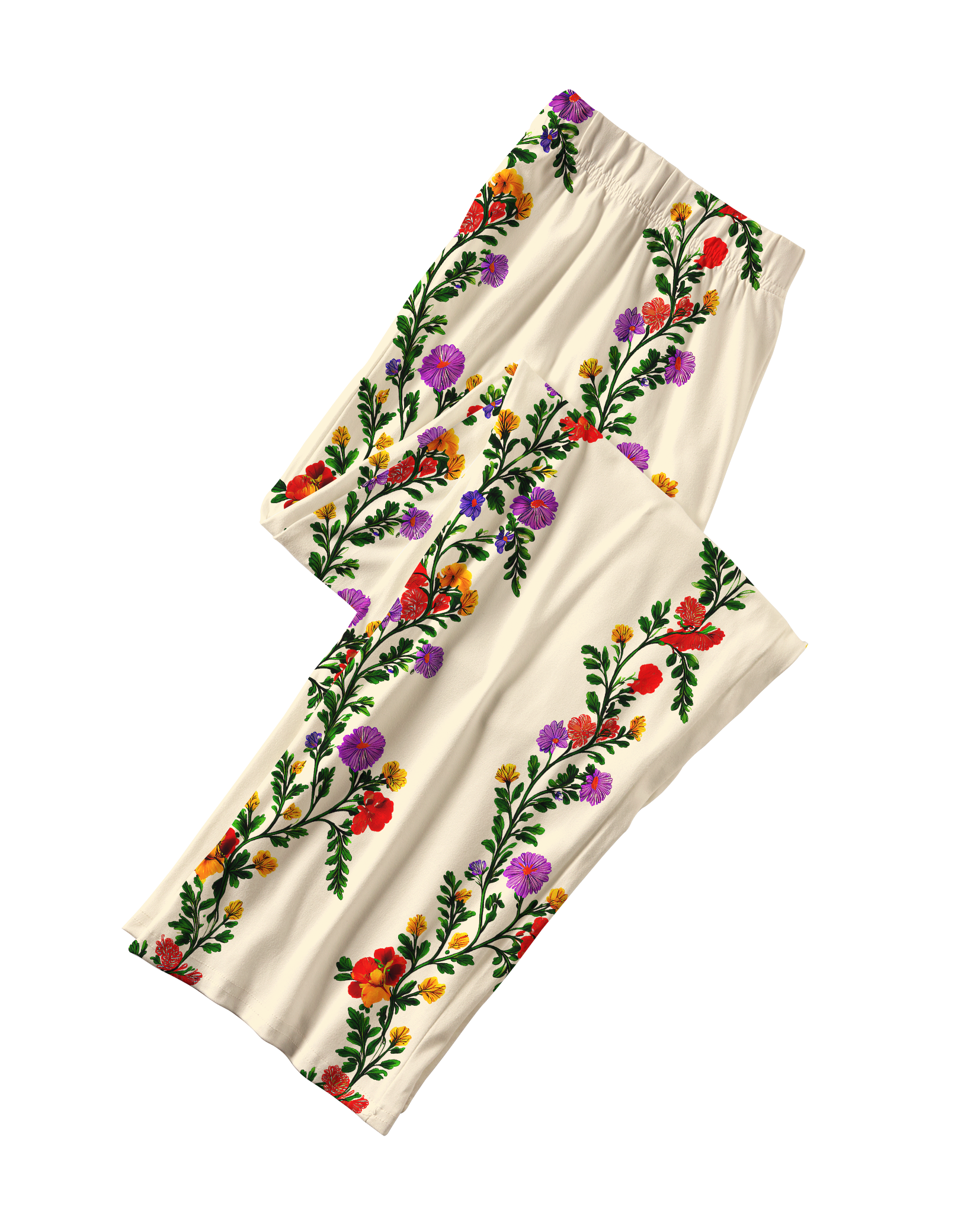TheRetroTee Folk Vertical Floral Vintage Pajama Set
