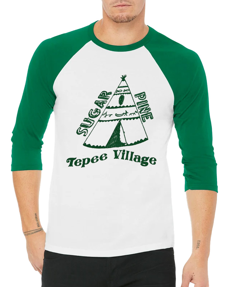 TheRetroTee 70s Sugar Pine Tepee Long Sleeve Raglan T-Shirt