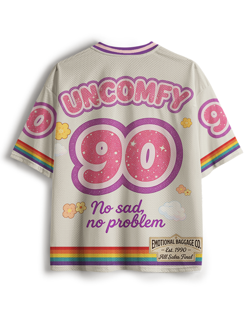 TheRetroTee Sarcastic Rainbow Star 1970s Mesh Jersey