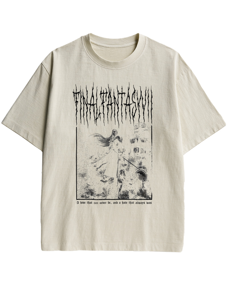 TheRetroTee Final Fantasy VII Black Metal 1990s Cotton T-Shirt