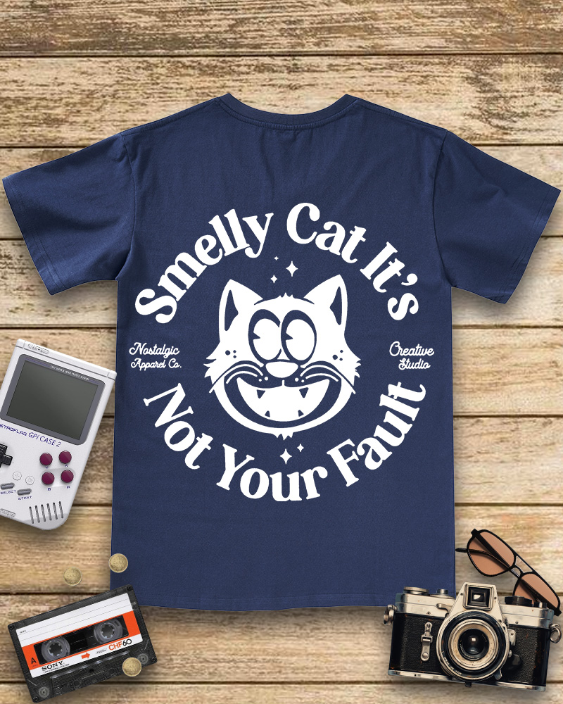 TheRetroTee Smelly Cat  V-neck T-Shirt