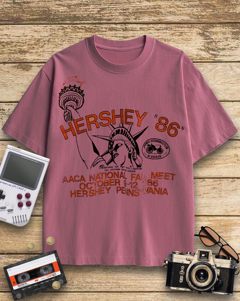 TheRetroTee 1986 Antique Auto Club Meet Hershey Cotton T-Shirt