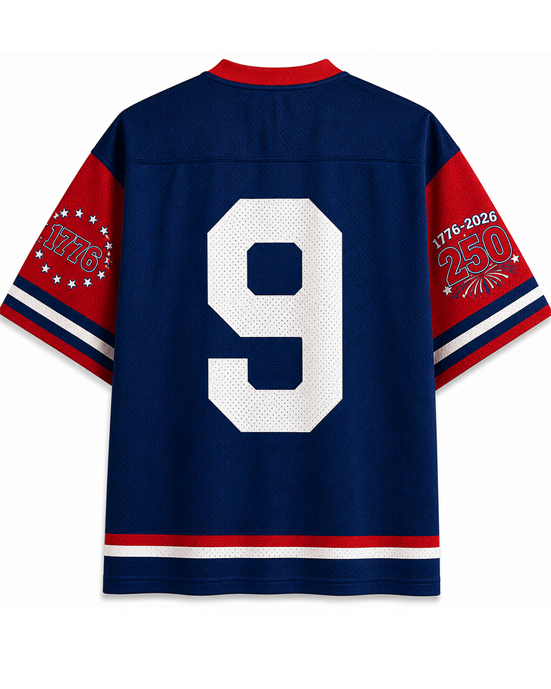 TheRetroTee American Dream 1970s Vintage 4th of July Mesh Jersey