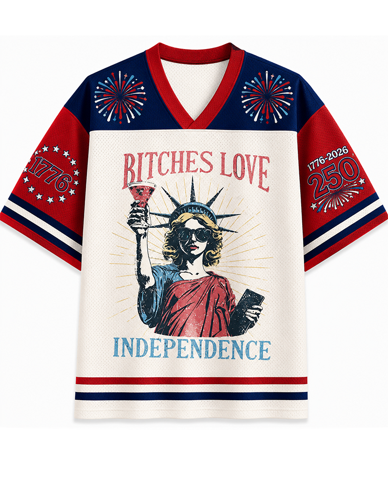 TheRetroTee Babes Love Independence Vintage Mesh Jersey