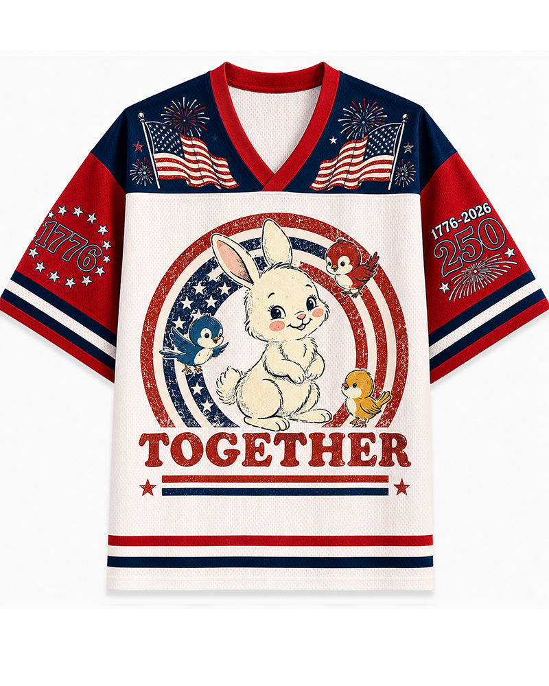 TheRetroTee We're All In This Together For Freedom Vintage Mesh Jersey