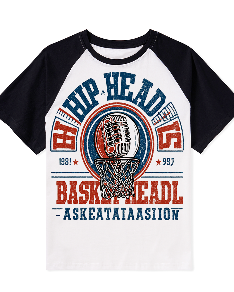 TheRetroTee 1980s Hip Head Retro Street Basketball Graphic T-Shirt