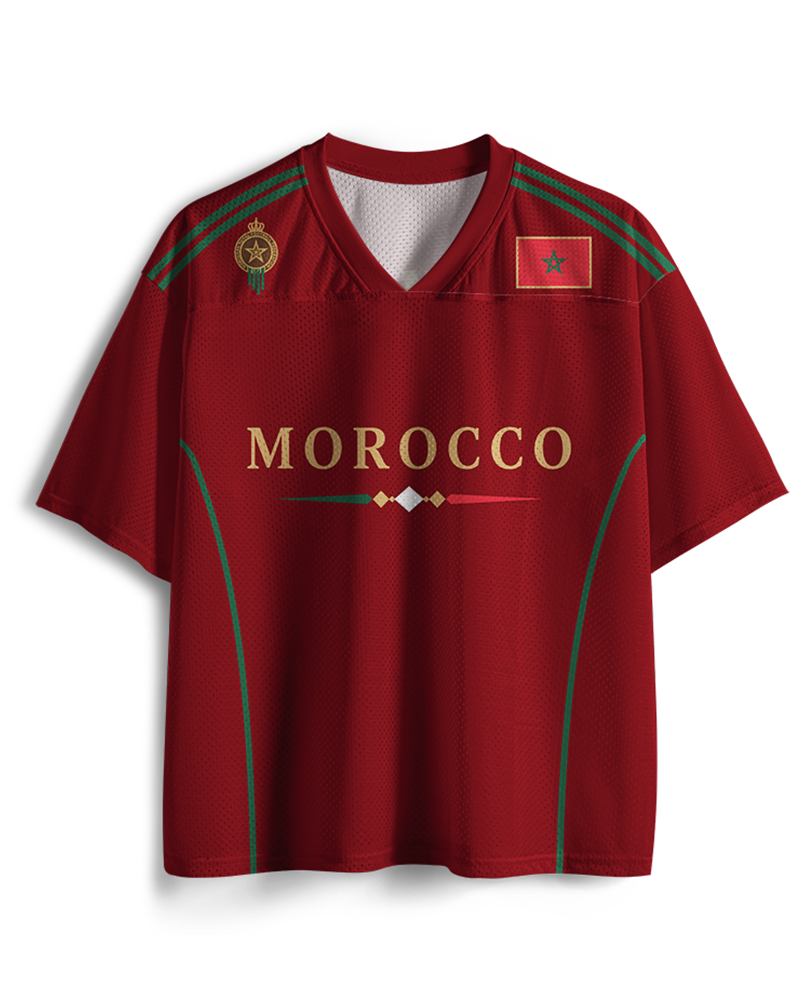 TheRetroTee Personalized Morocco Soccer Mesh Jersey