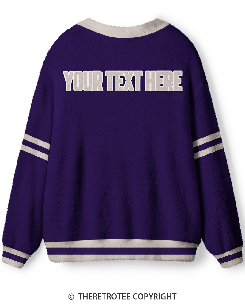 TheRetroTee Personalized Vintage Varsity Memory Unisex Cardigan Sweater