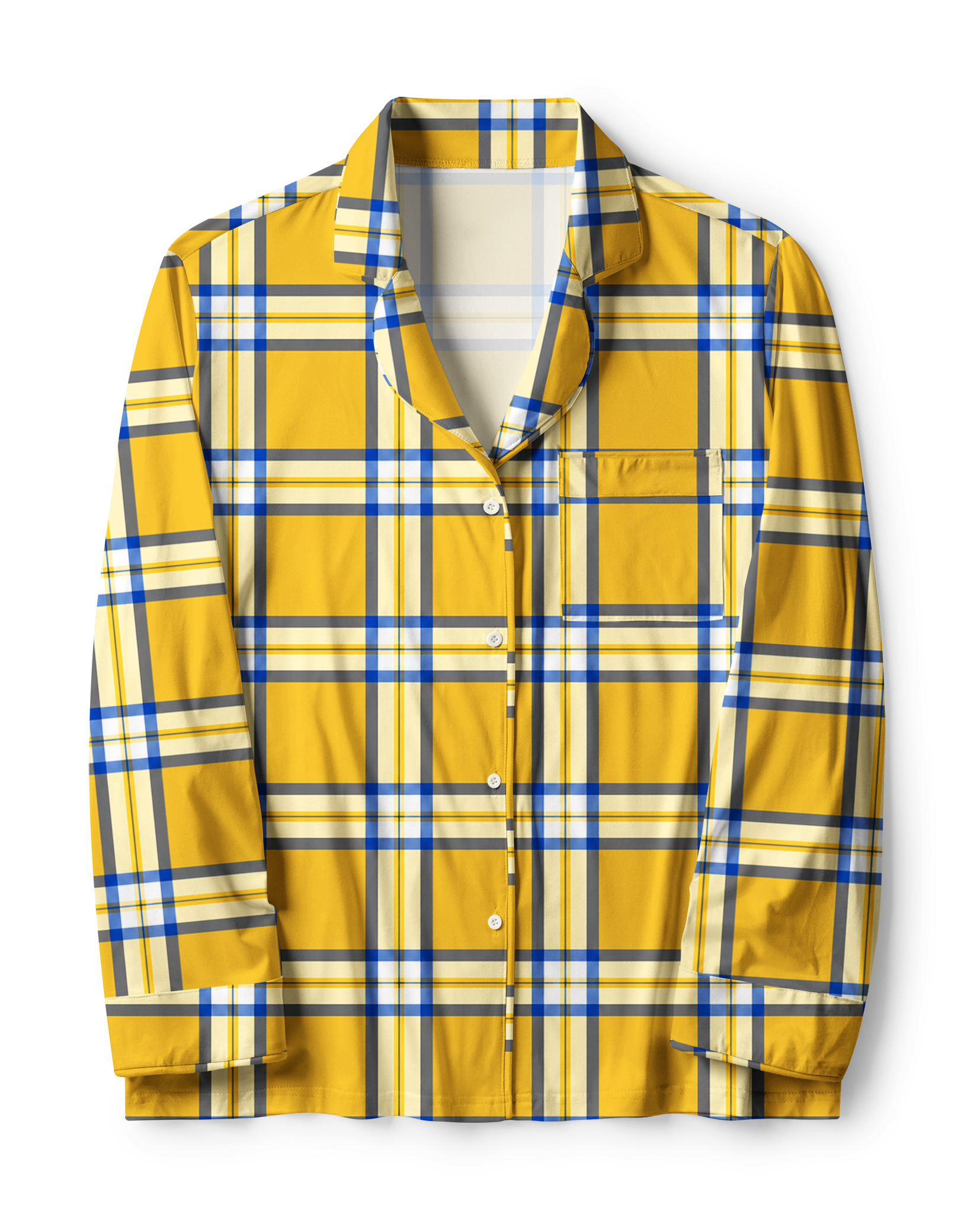 TheRetroTee Golden Yellow Tartan Vintage Pajama Set