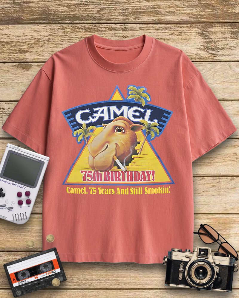 TheRetroTee Camel cigarettes smokin' 1970s Cotton T-Shirt