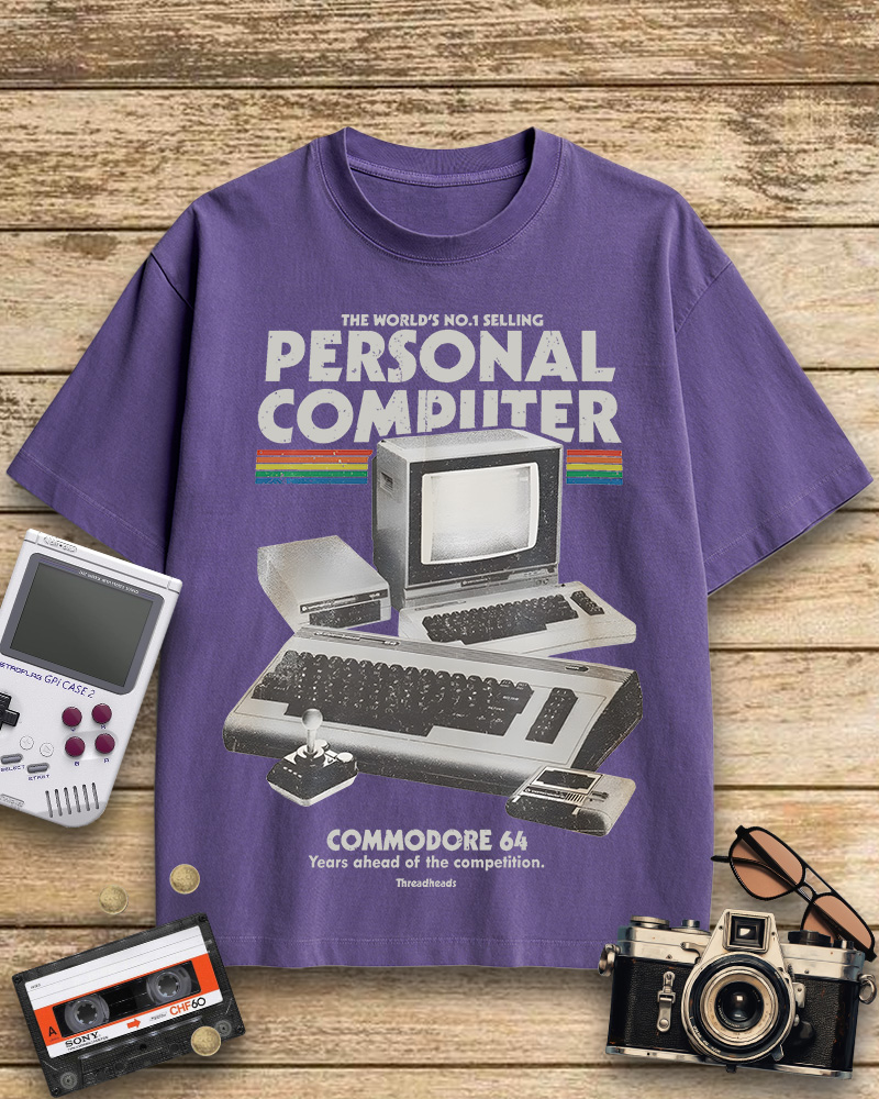 TheRetroTee Commodore 64 1980s Cotton T-Shirt