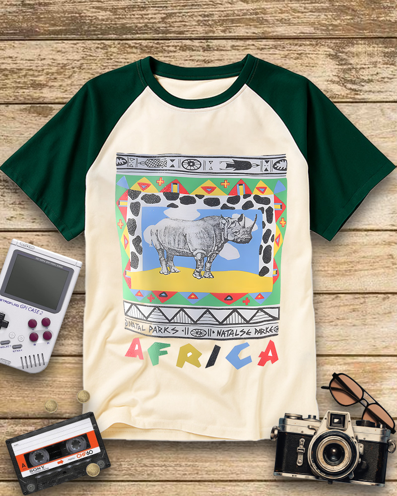TheRetroTee South Africa Natal Park Animal Raglan Baseball T-Shirt