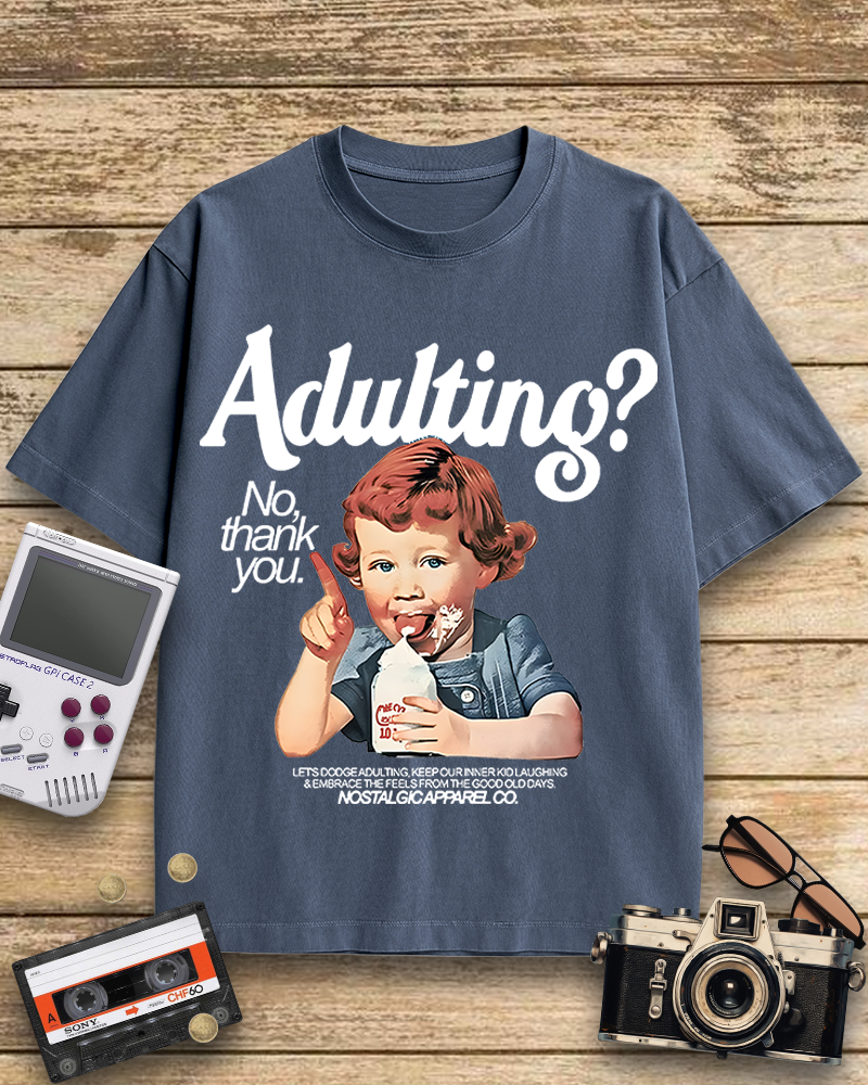 TheRetroTee Adulting No, thanks 1960s Cotton T-Shirt