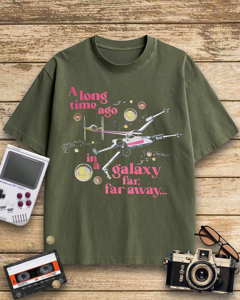 TheRetroTee A Long Time Ago In A Galaxy Far Far Away 1970s T-Shirt