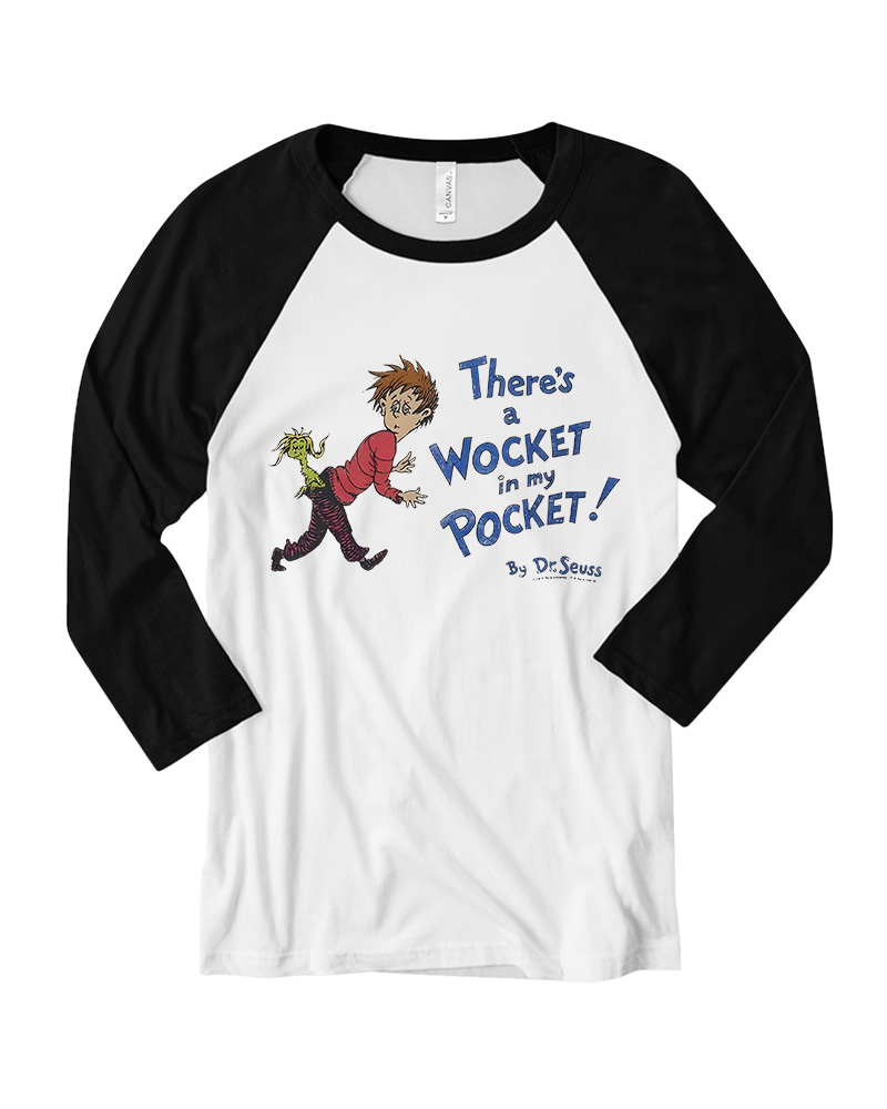 TheRetroTee Wocket Cover Distressed Long Sleeve Raglan T-Shirt