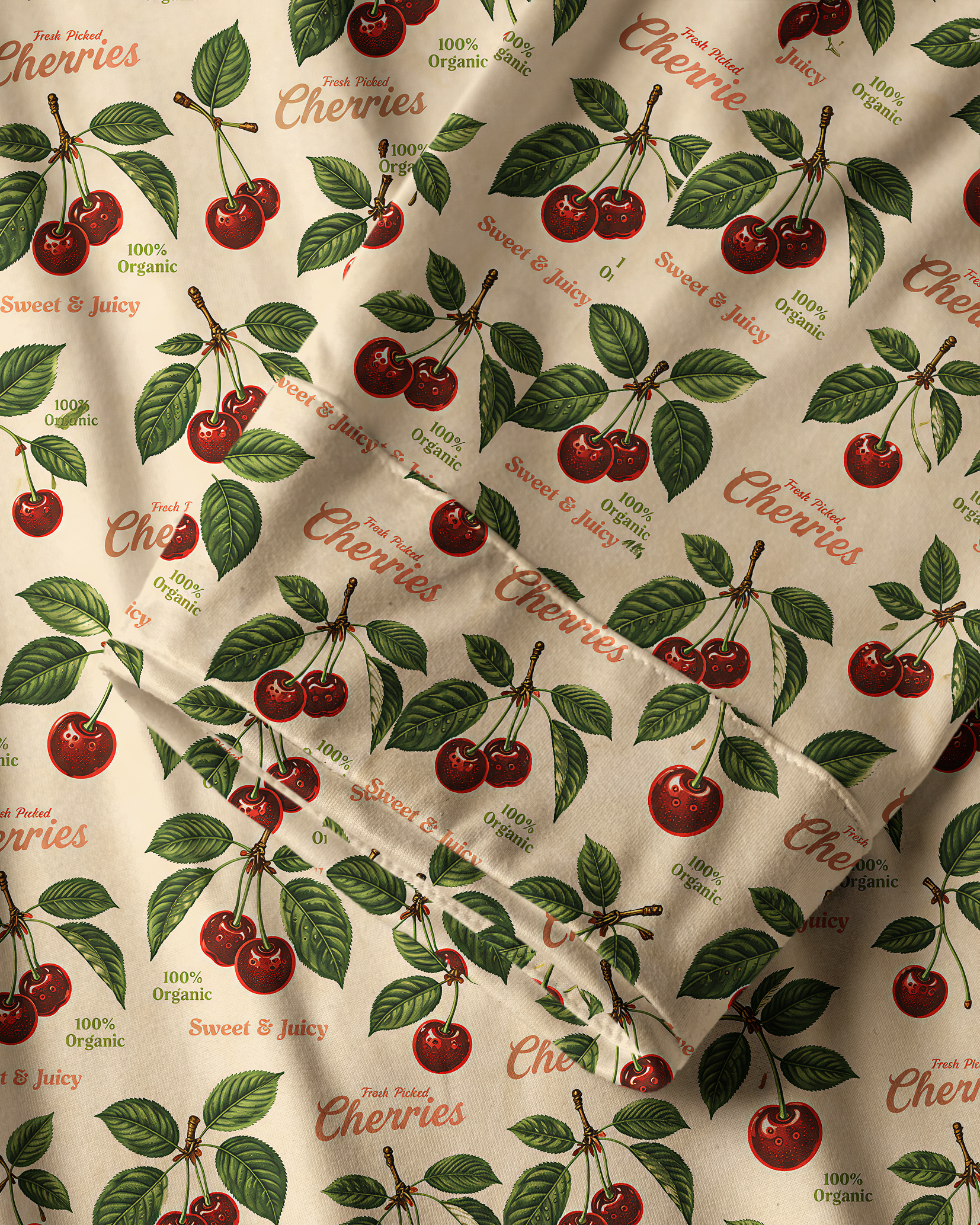TheRetroTee Cherry Fruit Vintage Pajama Set