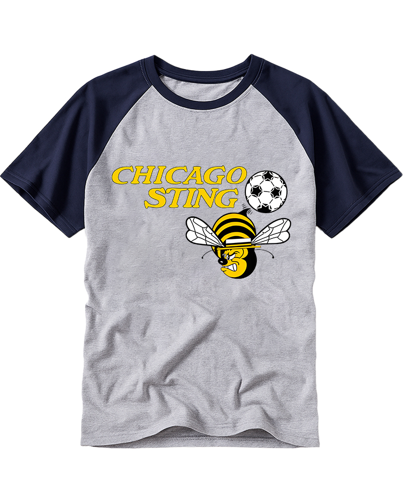 TheRetroTee 1970s Chicago Sting Raglan Baseball T-Shirt