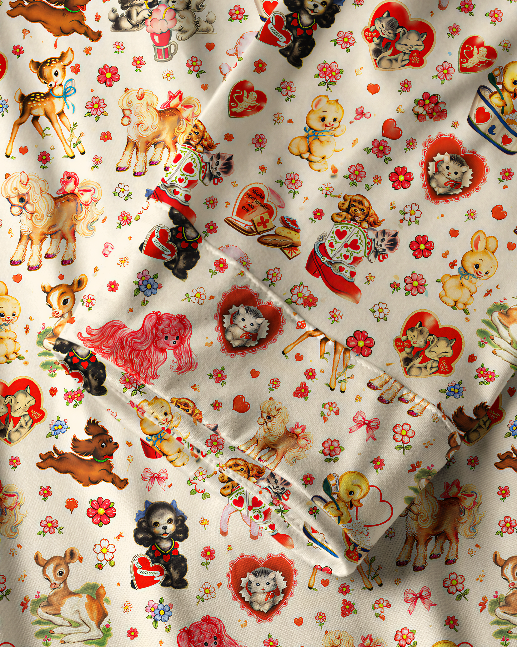 TheRetroTee Vintage Baby Animal Collage Vintage Pajama Set
