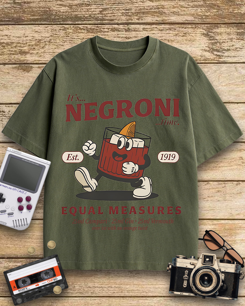 TheRetroTee Negroni Cocktail 1940s Cotton T-Shirt