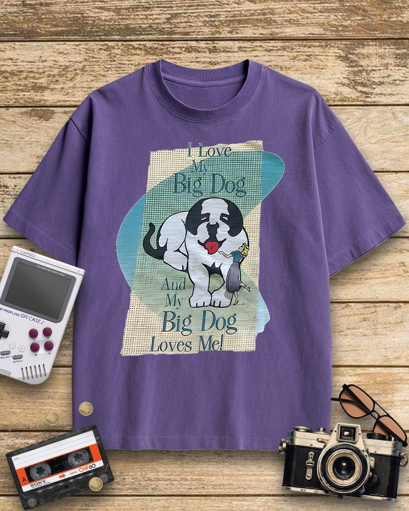 TheRetroTee Vintage Big Dogs Cotton T-Shirt
