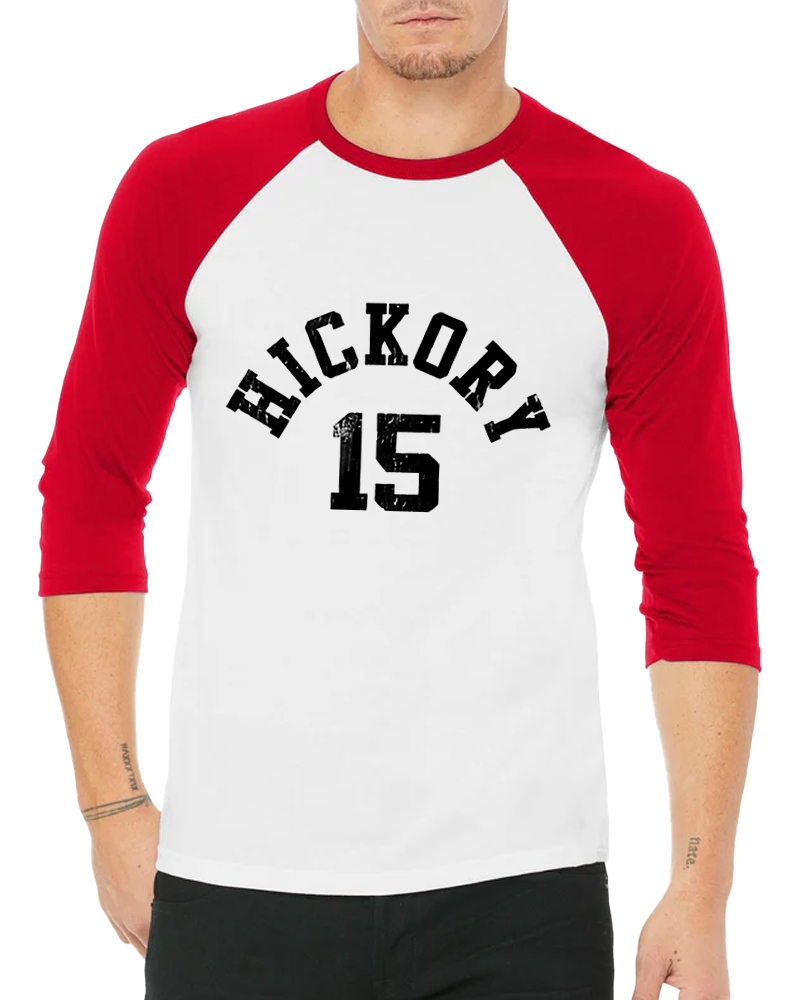 TheRetroTee Hickory Basketball Long Sleeve Raglan T-Shirt