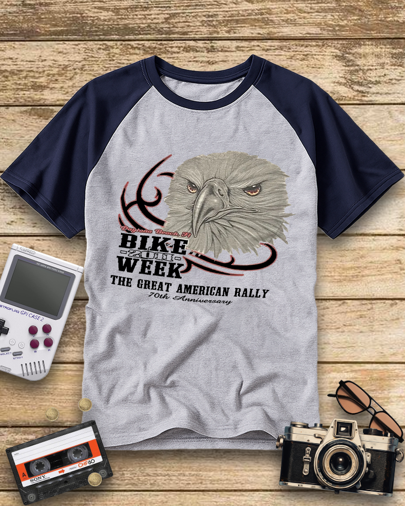 TheRetroTee Punk Motorcycle Biker 2000s Raglan Baseball T-Shirt