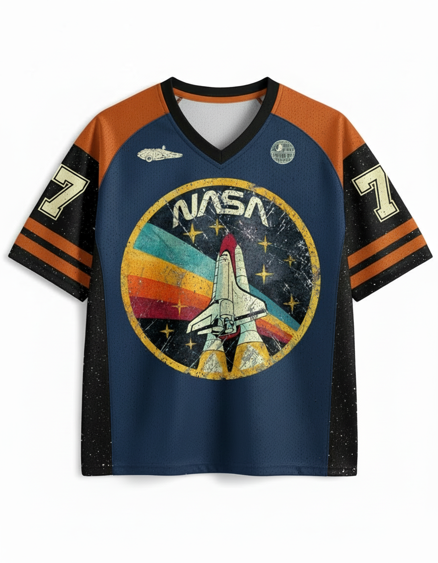 TheRetroTee Orbital Launch Program 1970s Mesh Jersey