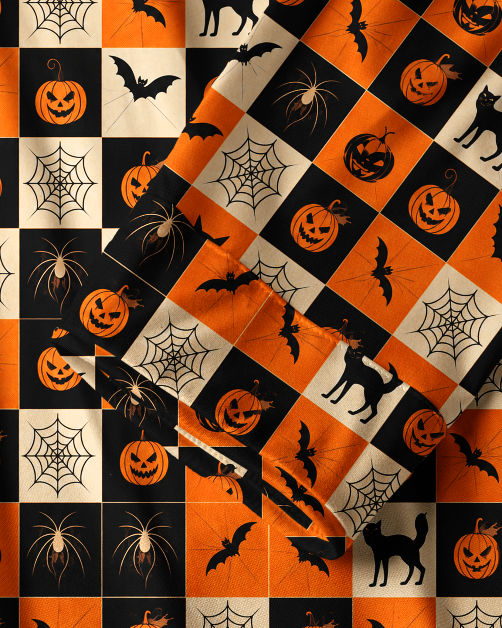 TheRetroTee Checker Spooky Halloween Vintage Pajama Set