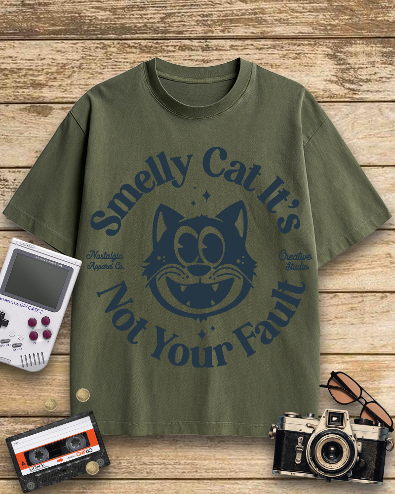 TheRetroTee Smelly Cat 1990s Cotton T-Shirt