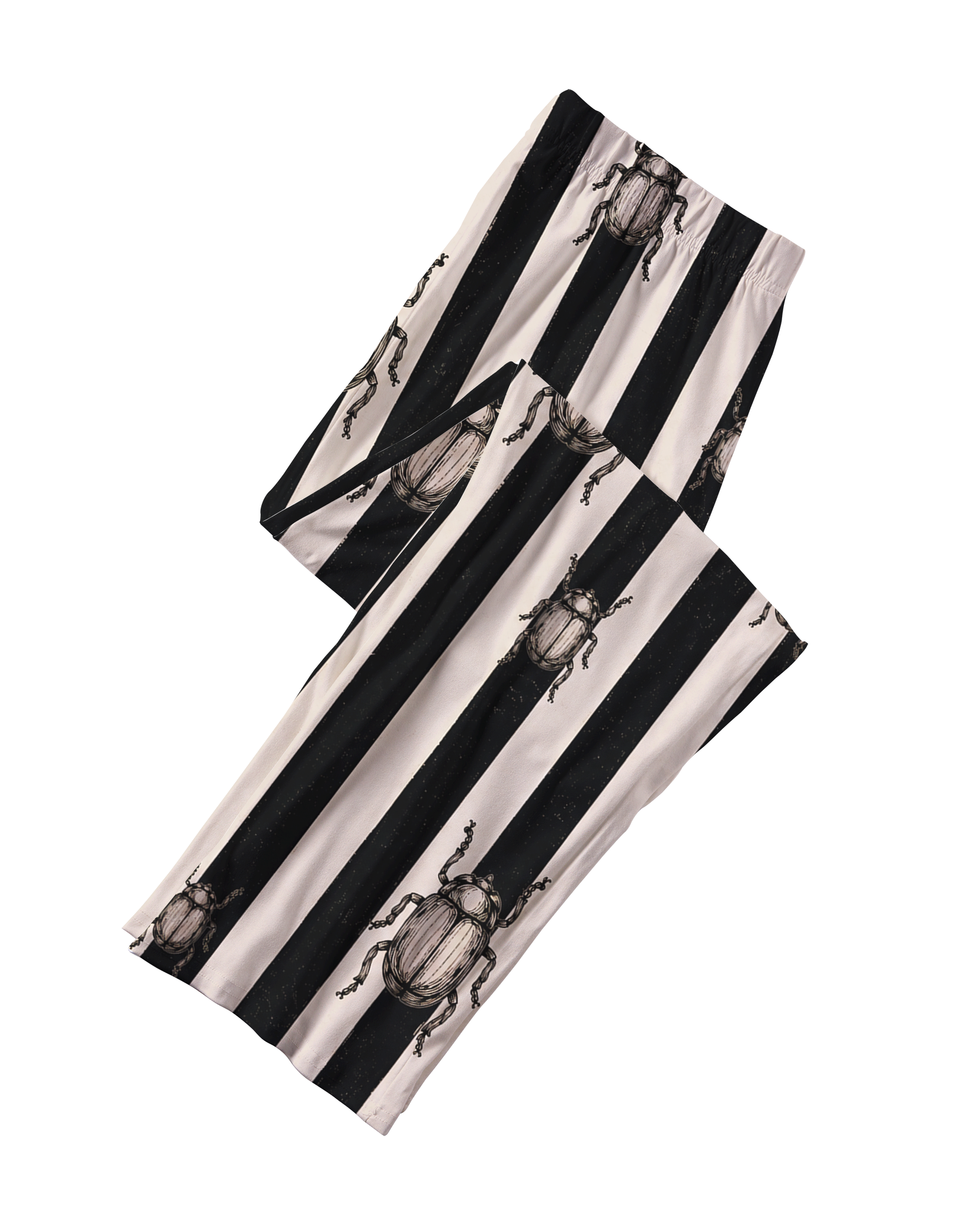 TheRetroTee Beetle Engraving Stripe Vintage Pajama Set