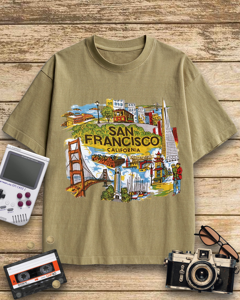 TheRetroTee San Francisco Tourist 1950s Cotton T-Shirt